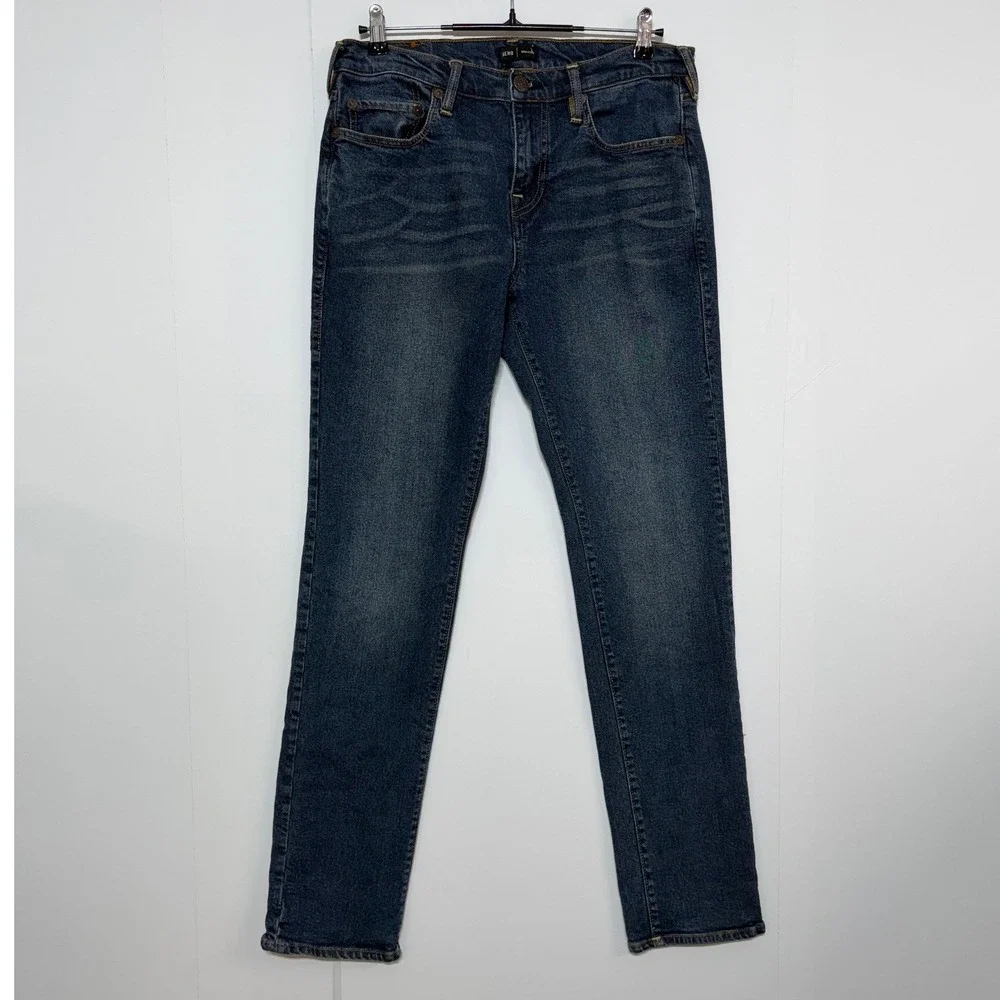 True Religion Jeans Mens 32X33 Blue Geno Relaxed Slim Stretch World Tour Dark